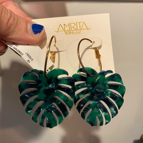 Amrita Singh Jewelry - Palm leaf earrings